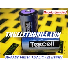 SB-AA02 - Bateria Tekcell SB-AA02 3,6V - Size 1/2AA Cylindrical high, Tekcell Thionyl Chloride Li/SOCl2 Battery Tekcell SBAA02, SBAA02 PLC, CNC, IHM, ROBOT ARM - ORIGINAL ou GENERICA - SB-AA02 - Battery 3.6V Tekcell Lithium - Fio Conector Branco